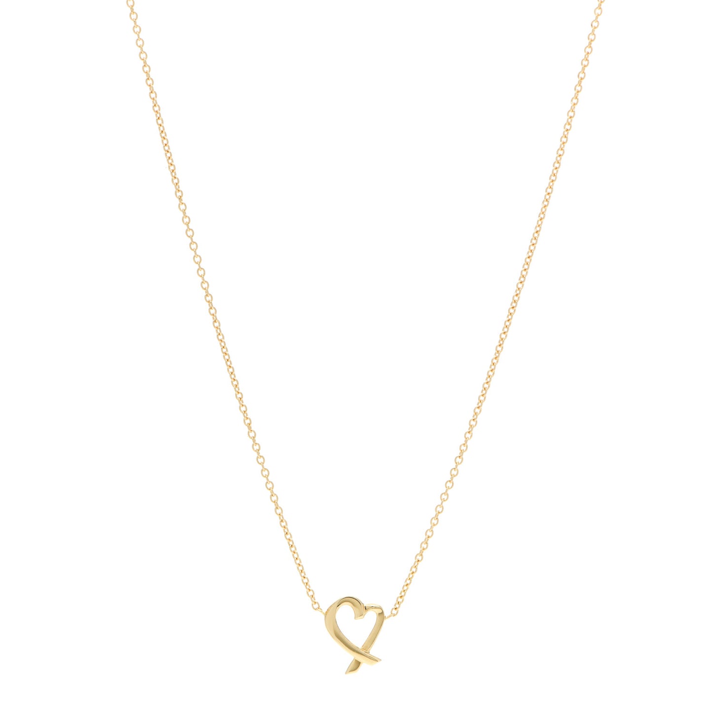 18K Yellow Gold Mini Paloma Picasso Loving Heart Pendant Necklace