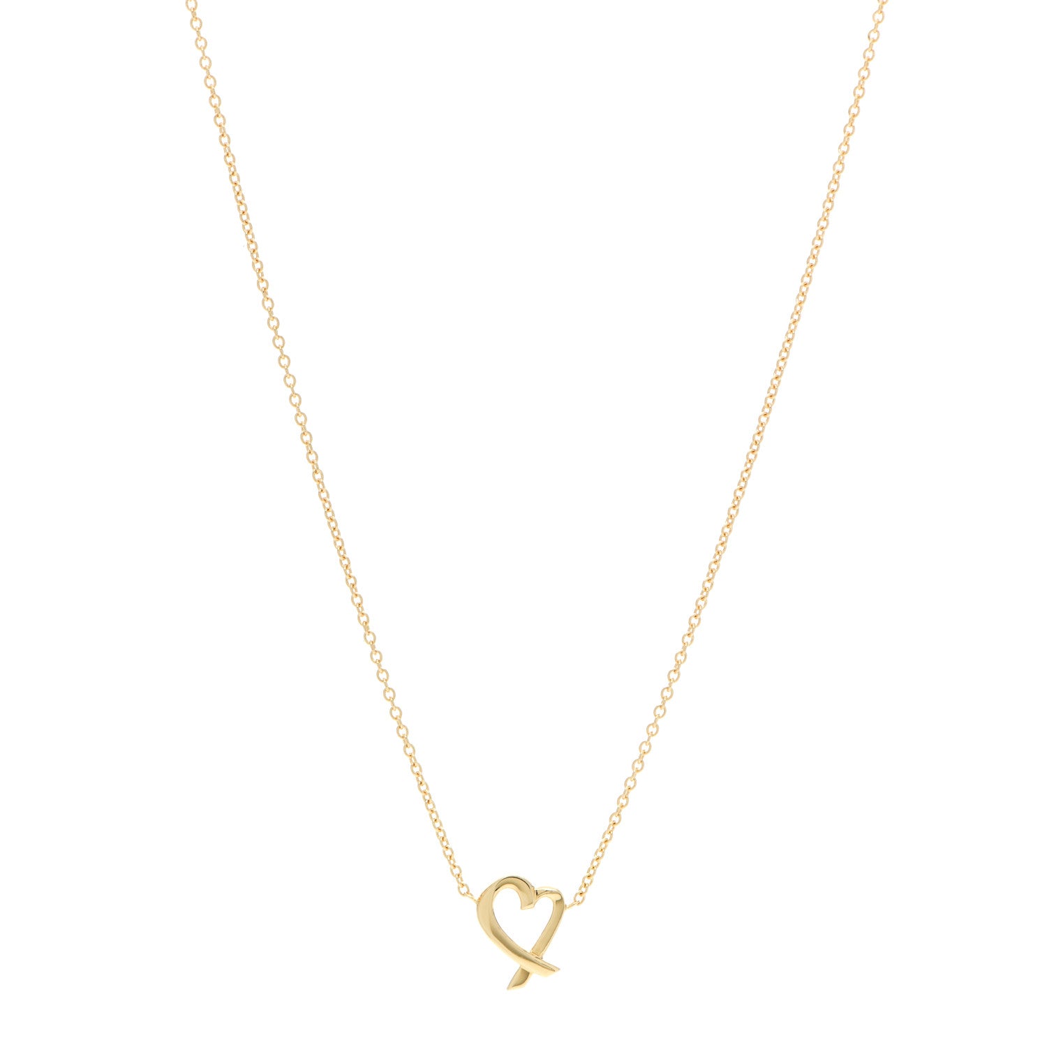Tiffany 18K Yellow Gold Mini Paloma Picasso Loving Heart Pendant Necklace 1 of 4