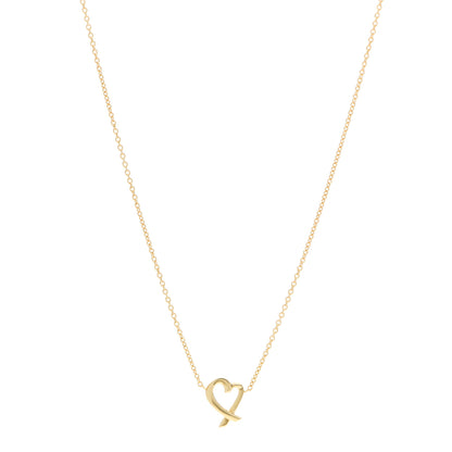 Tiffany 18K Yellow Gold Mini Paloma Picasso Loving Heart Pendant Necklace 1 of 4
