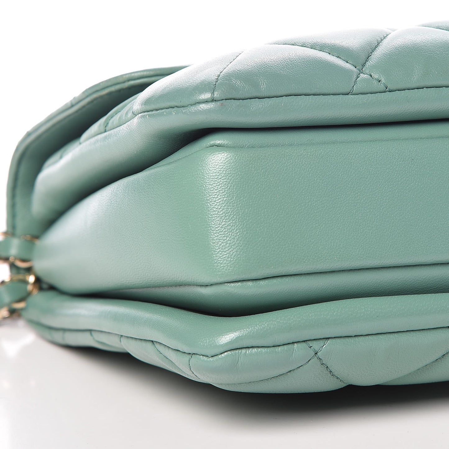Lambskin Quilted Small Trendy CC Flap Dual Handle Bag Light Green