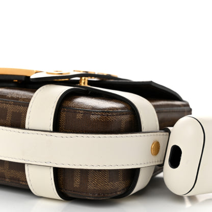 Fendi Glazed Fabric Vitello Century FF 1974 Mini Baguette Cage Mogano Panna White Ice 10 of 10