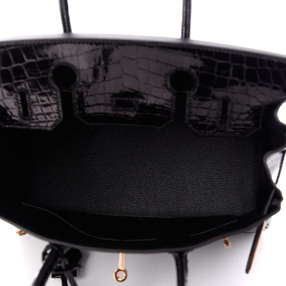 Hermes Taurillon Novillo Shiny Niloticus Crocodile Birkin Touch 30 Black 7 of 32