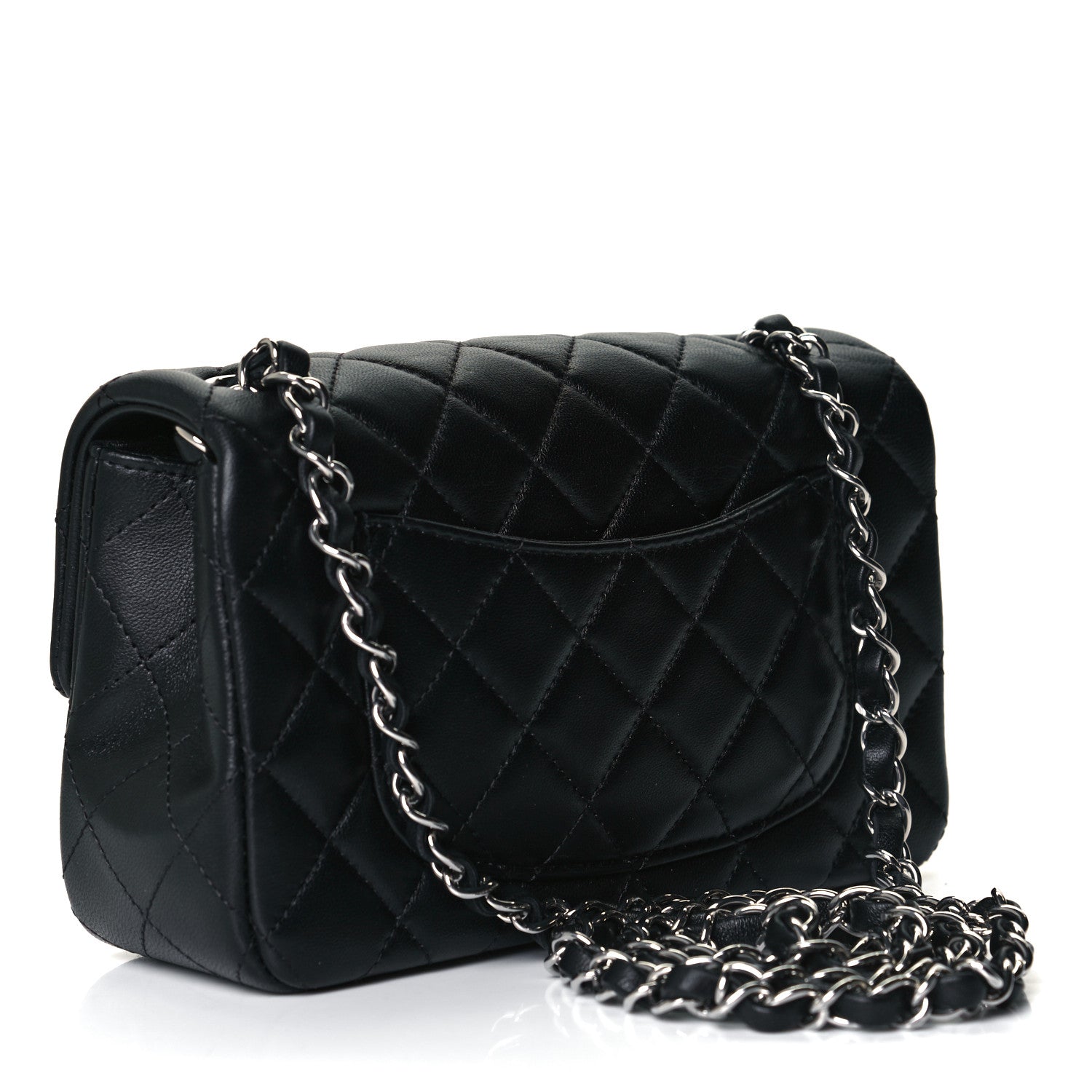Chanel Lambskin Quilted Mini Rectangular Flap Black 3 of 11