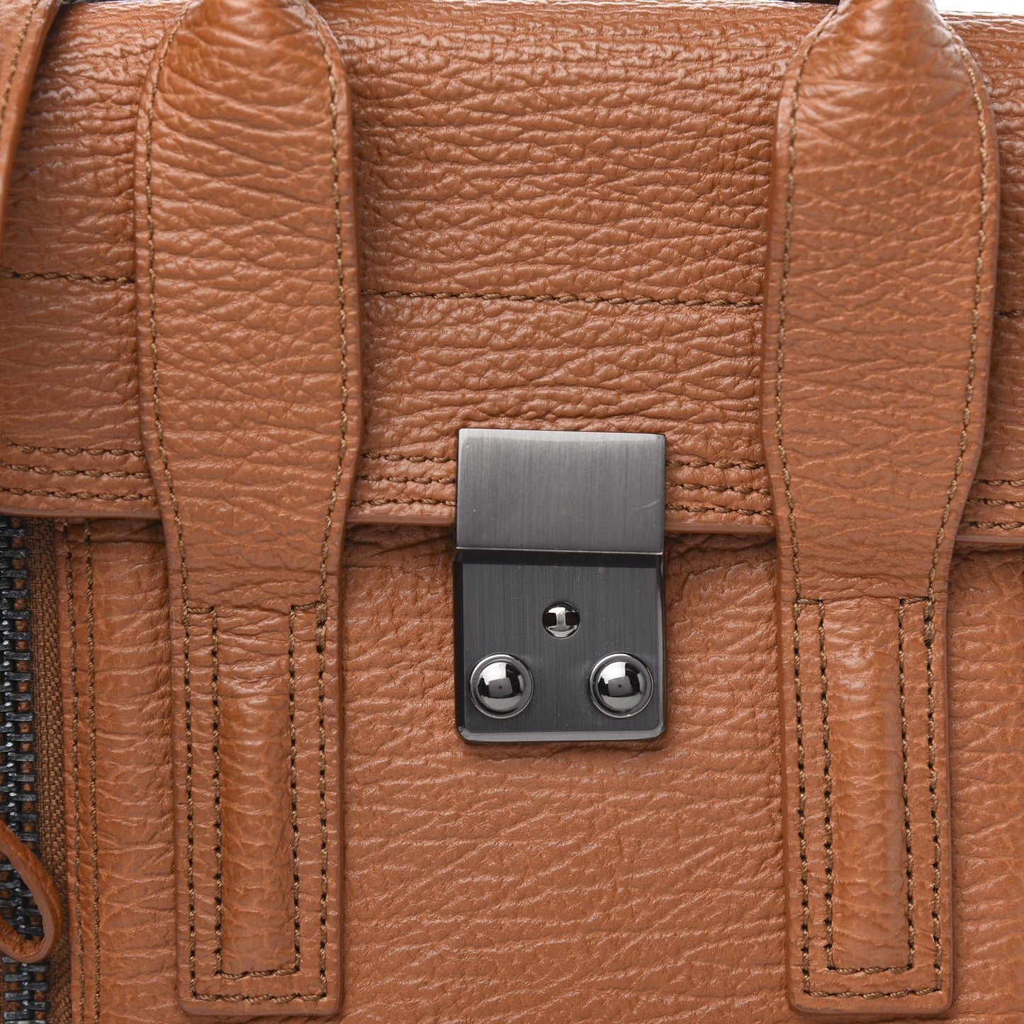 3.1 Textured Calfskin Mini Pashli Satchel Rust