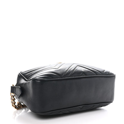 Gucci Calfskin Matelasse Small GG Marmont Chain Shoulder Bag Black 4 of 10