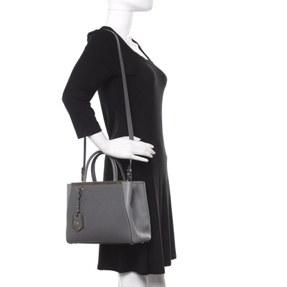 Fendi Vitello Elite Petite 2Jours Tote Grigio Grigio Chiaro 2 of 11