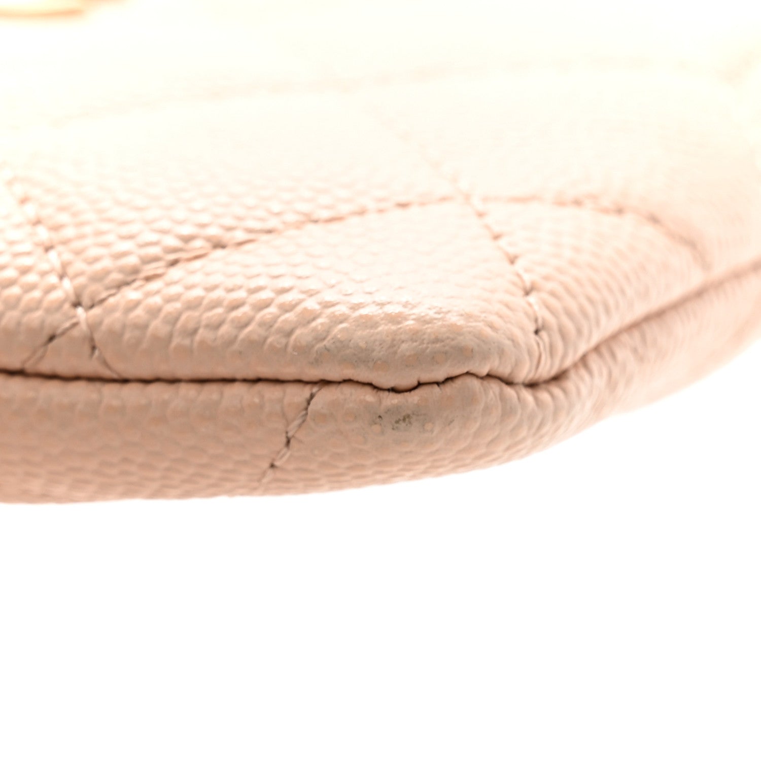 Chanel Caviar Quilted Zip Card Holder Wallet Light Beige 9 of 12