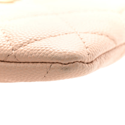 Chanel Caviar Quilted Zip Card Holder Wallet Light Beige 9 of 12