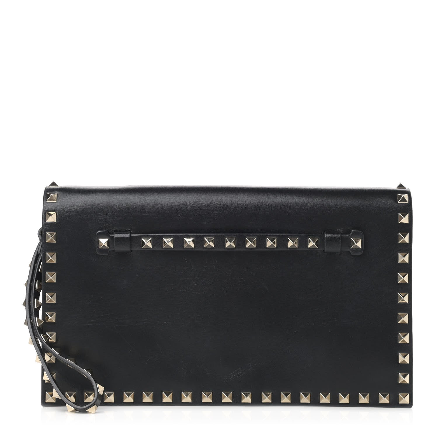 Valentino Garavani Nappa Rockstud Wristlet Clutch Black 1 of 9