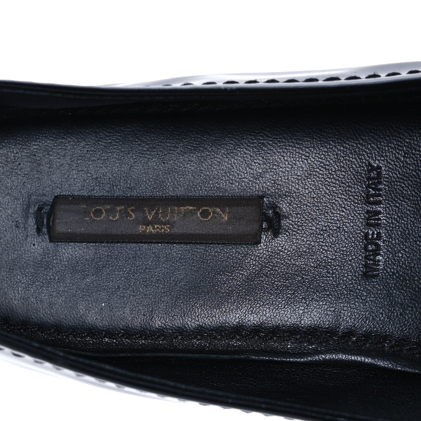 Patent Calfskin Oxford Ballerina Flats 38.5 Black