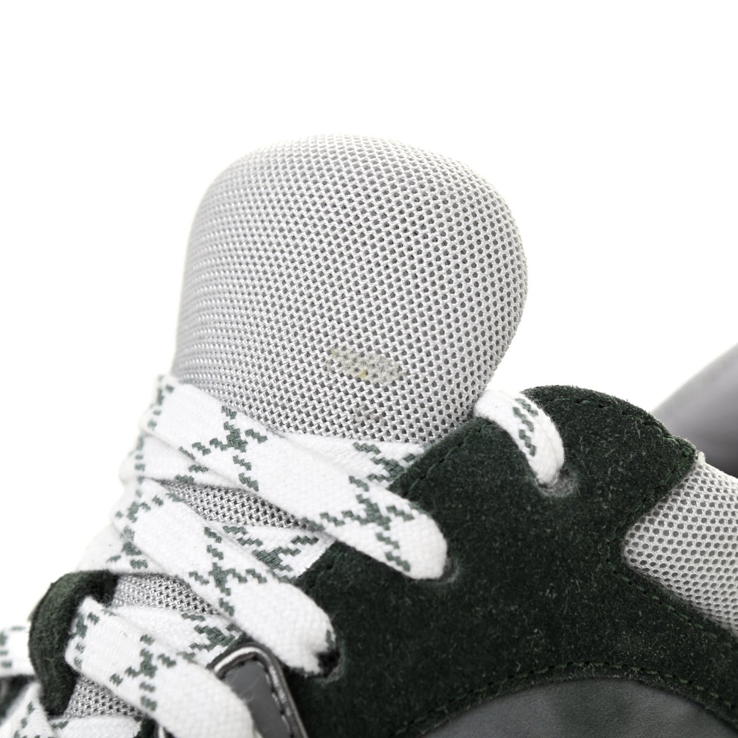 Chanel Nylon Lambskin Suede Calfskin CC Sneakers 38.5 Green Grey White 9 of 9