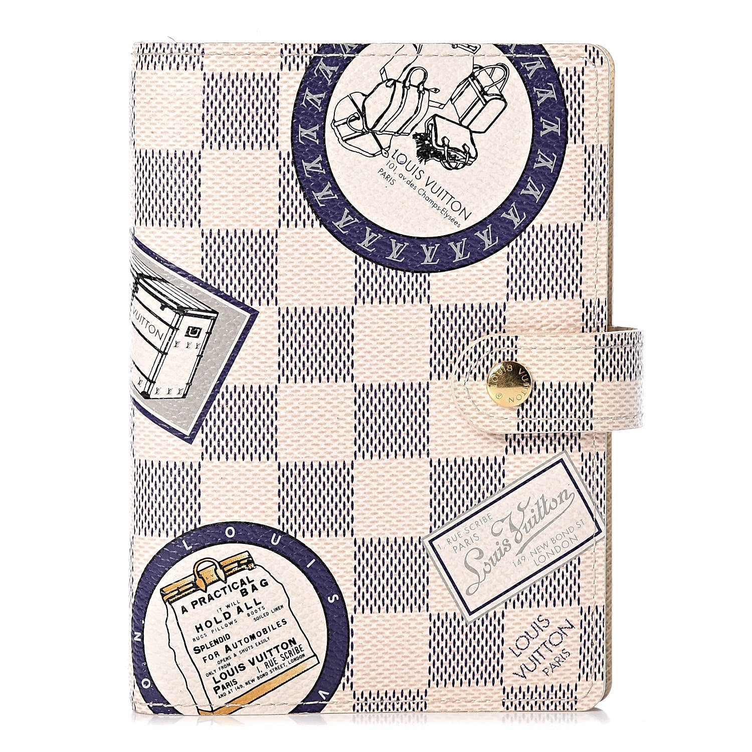 Louis Vuitton Damier Azur Patch Small Ring Agenda Cover 1 of 11