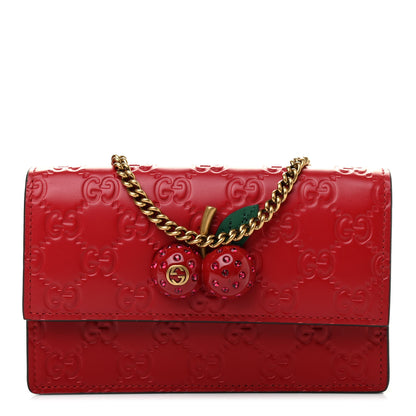 Gucci Guccissima Mini Cherry Chain Bag Hibiscus Red 1 of 10