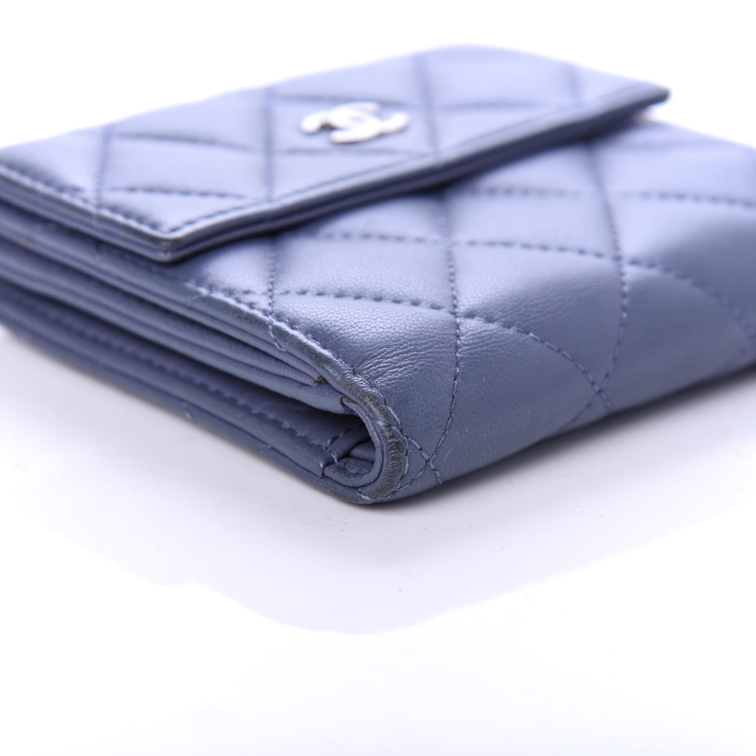 Chanel Lambskin Quilted Compact French Flap Wallet Lavender 8 of 10