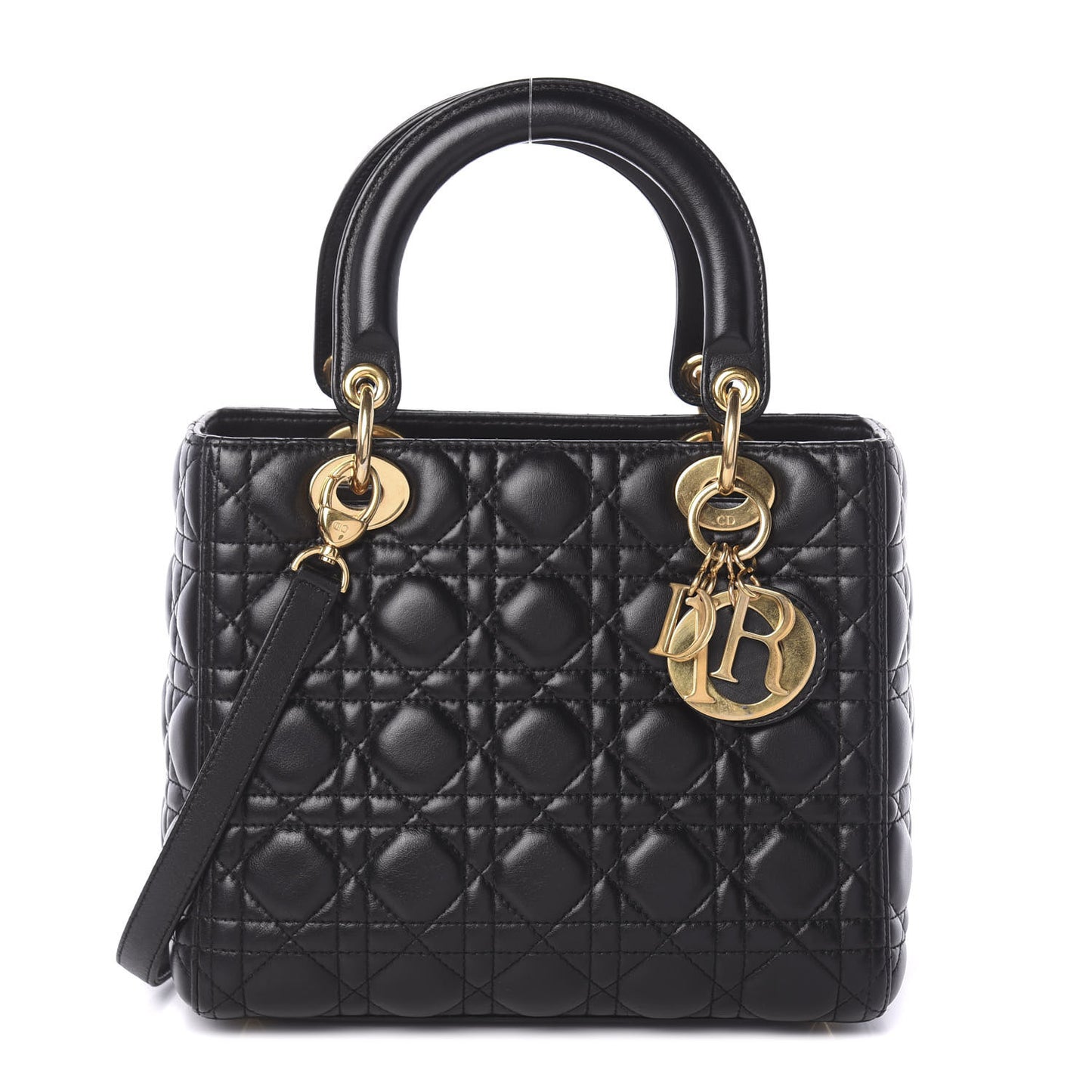 Lambskin Cannage Medium Lady Dior Black