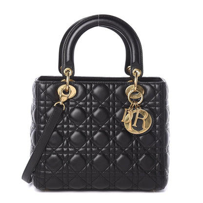 Christian Dior Lambskin Cannage Medium Lady Dior Black 1 of 7
