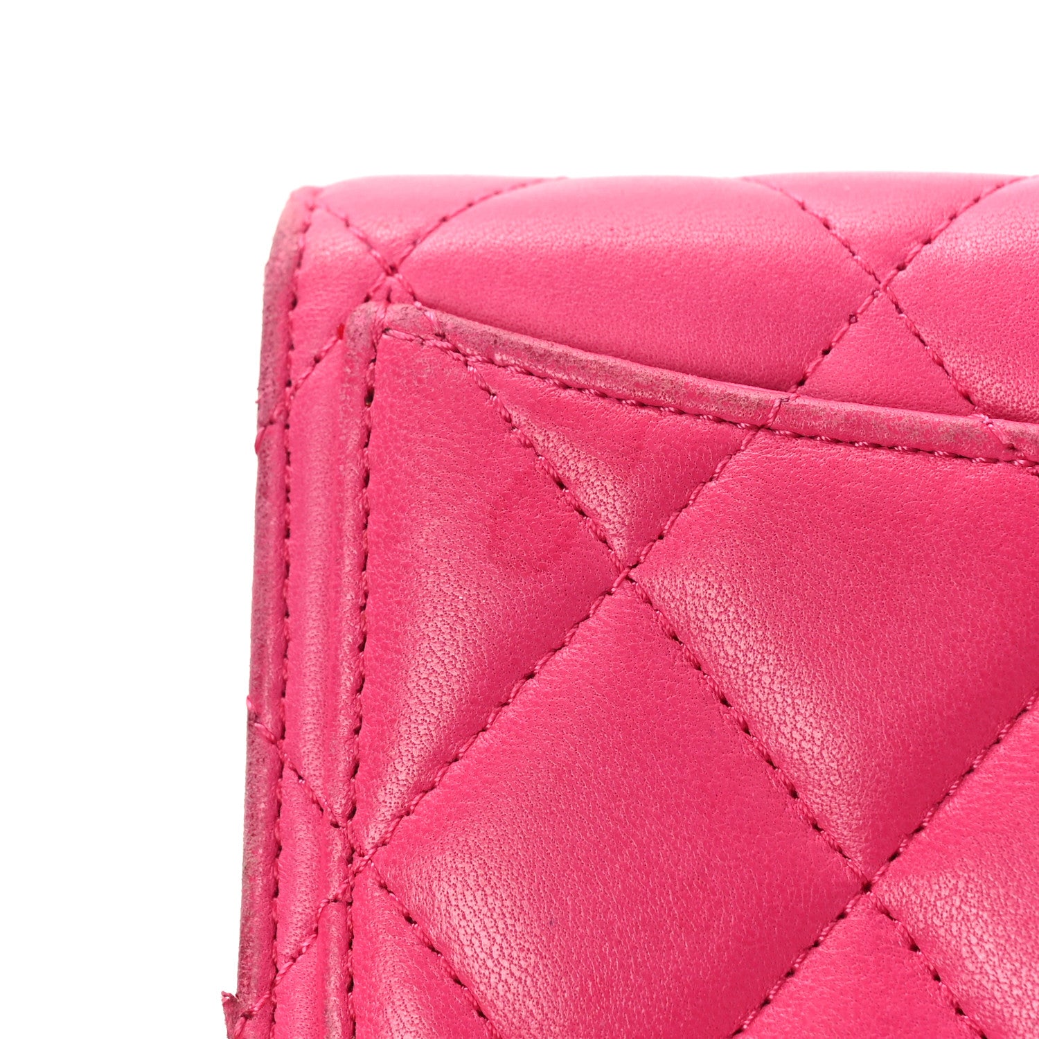 Chanel Lambskin Quilted Flap Card Holder Wallet Pink 12 of 14