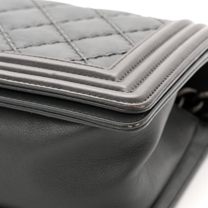 Chanel Calfskin Double Stitch Medium Boy Flap Grey 11 of 13