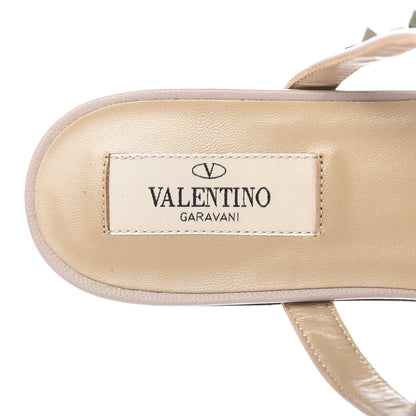 Valentino Garavani Patent Rockstud Flat Cage Mules 37 Black Poudre 8 of 10