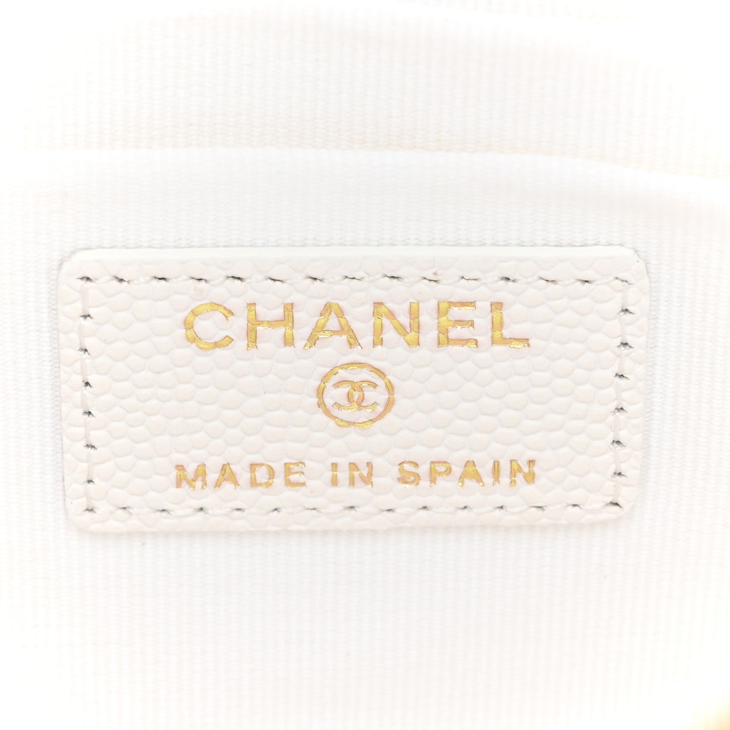 Caviar Quilted Cosmetic Case White
