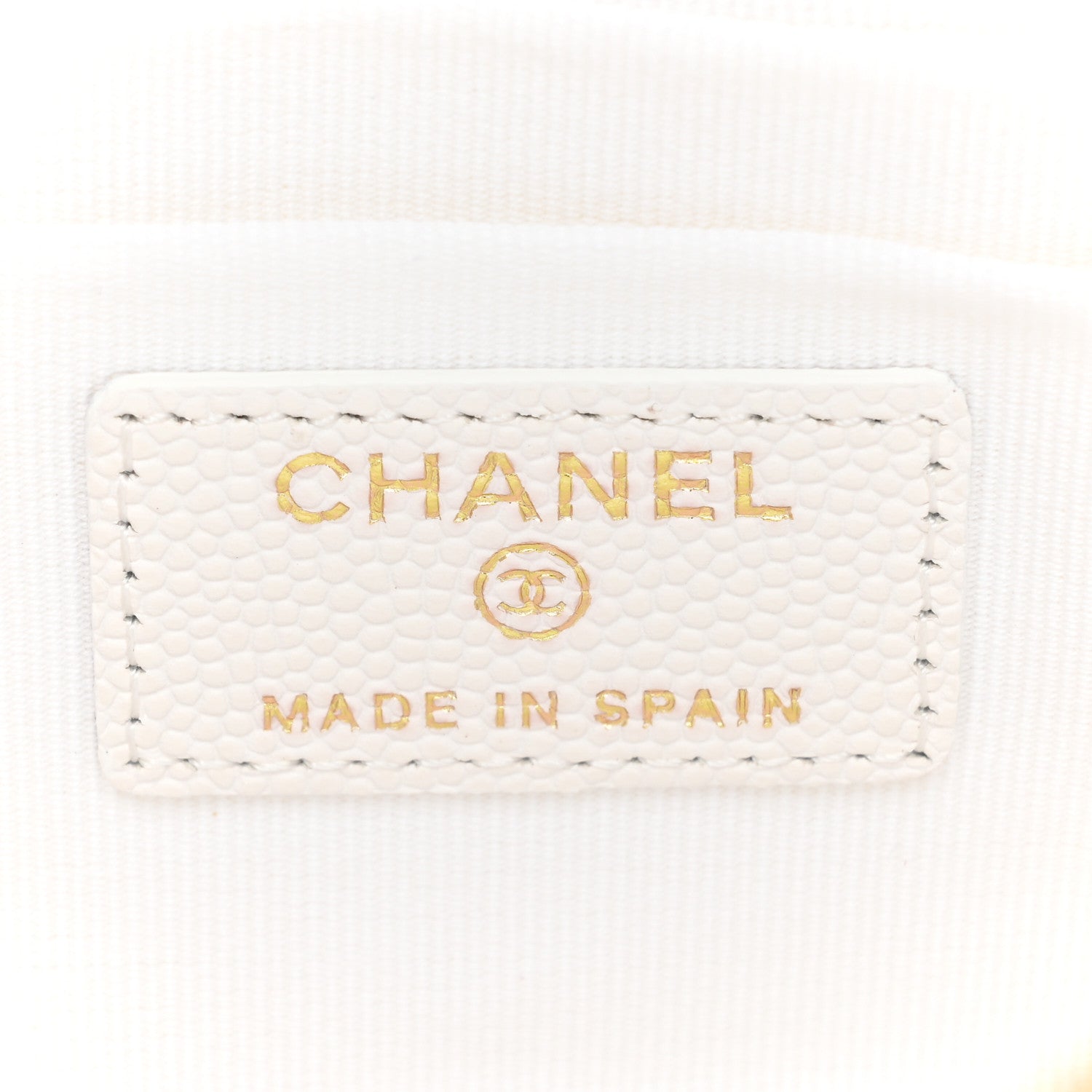 Chanel Caviar Quilted Cosmetic Case White 6 of 10