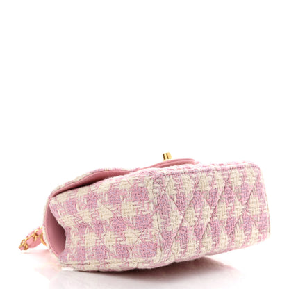 Chanel Tweed Handle Crush Top Handle Flap Bag Pink Ecru 4 of 9