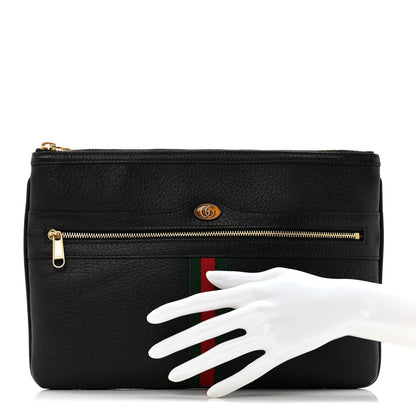 Gucci Calfskin Large Ophidia Pouch Clutch Black 2 of 10