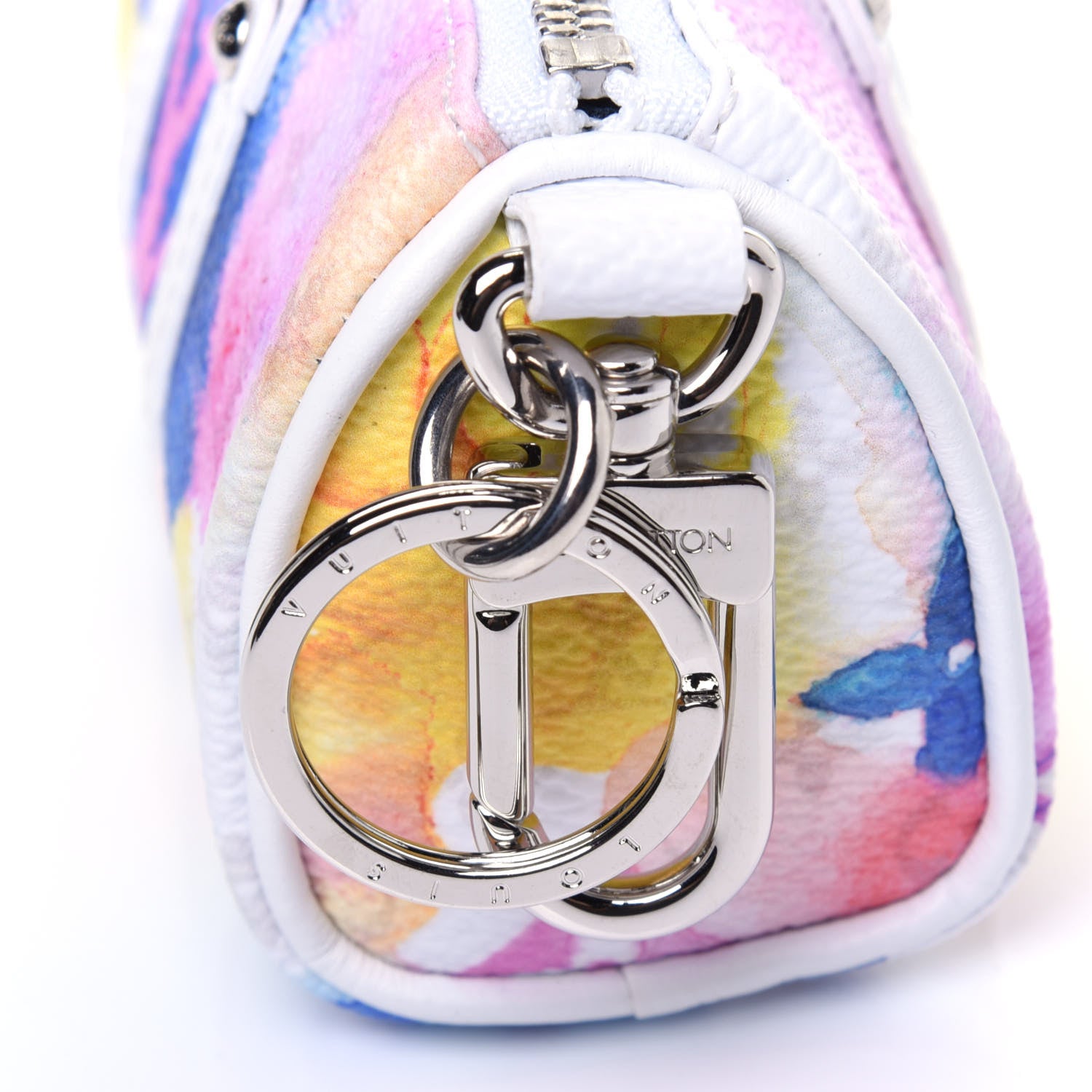 Louis Vuitton Monogram Watercolor Mini Keepall Bag Charm Key Holder Multicolor 9 of 9