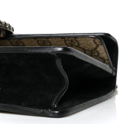 Gucci GG Supreme Monogram Suede Crystal Small Dionysus Shoulder Bag Beige Ebony Black 10 of 11