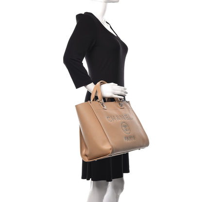 Chanel Caviar Small Studded Deauville Tote Beige 2 of 15