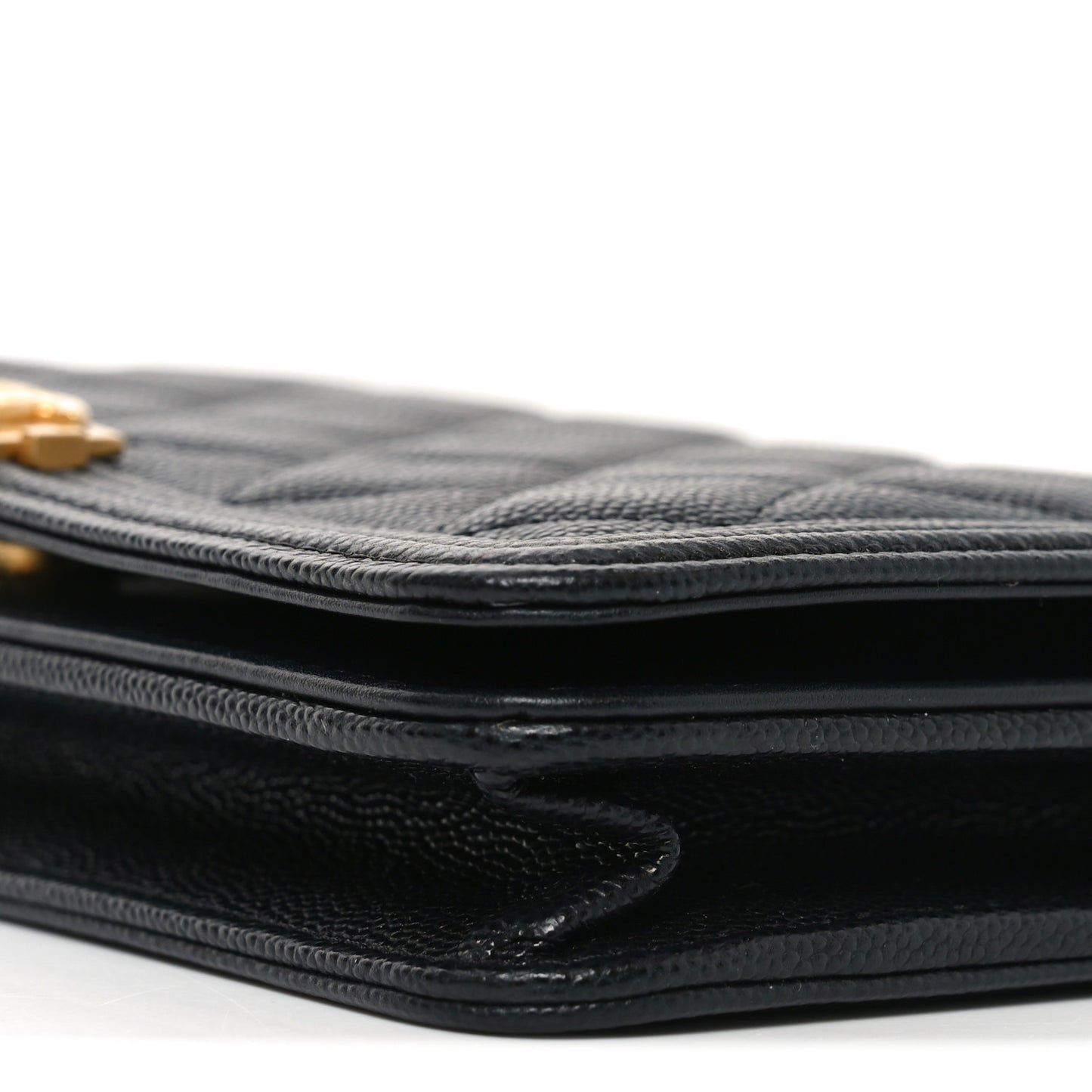 Caviar Quilted Boy Wallet On Chain WOC Black