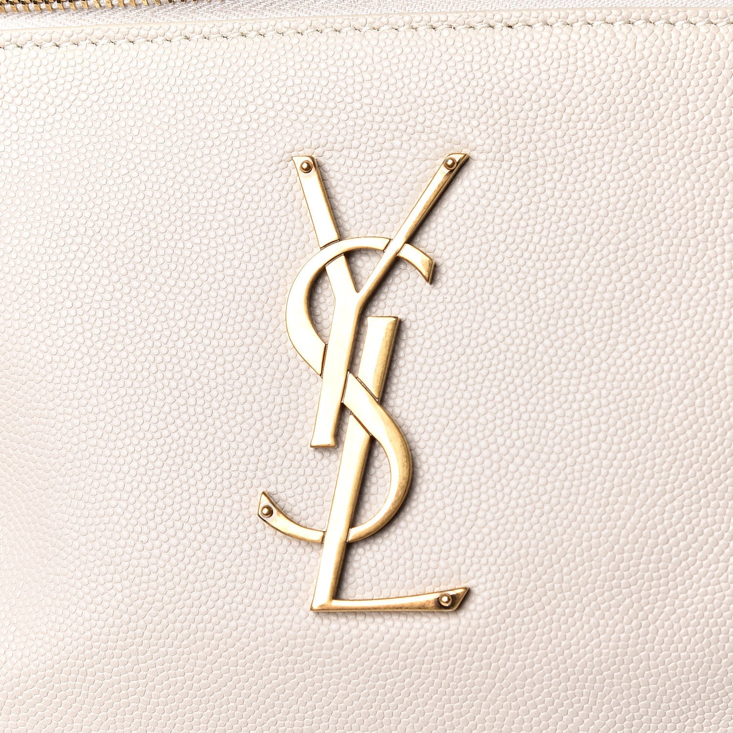 Saint Laurent Grain De Poudre Monogram Belt Bag Blanc Vintage 7 of 10