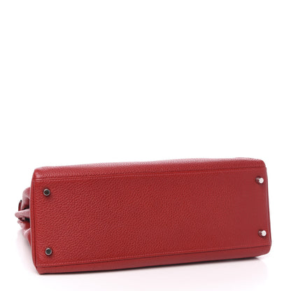 Hermes Taurillon Clemence Retourne Kelly 35 Rouge Casaque 5 of 34