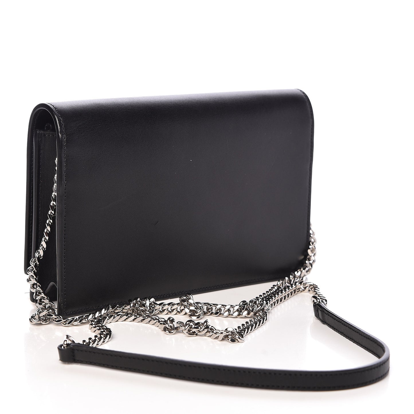 Smooth Calfskin Classic Monogram Kate Tassel Chain Wallet Black
