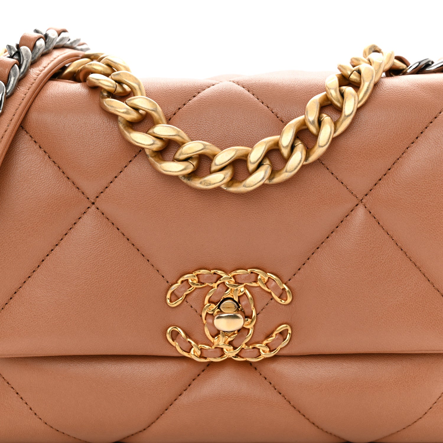 Chanel Lambskin Quilted Medium Chanel 19 Flap Brown 8 of 12