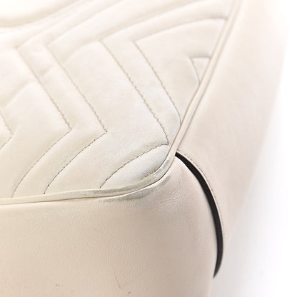 Gucci Calfskin Matelasse Medium GG Marmont Shoulder Bag White 15 of 19