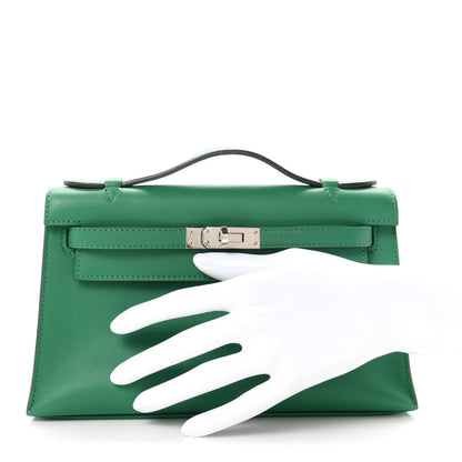 Hermes Swift Kelly Pochette Clutch Vert Vertigo 2 of 11
