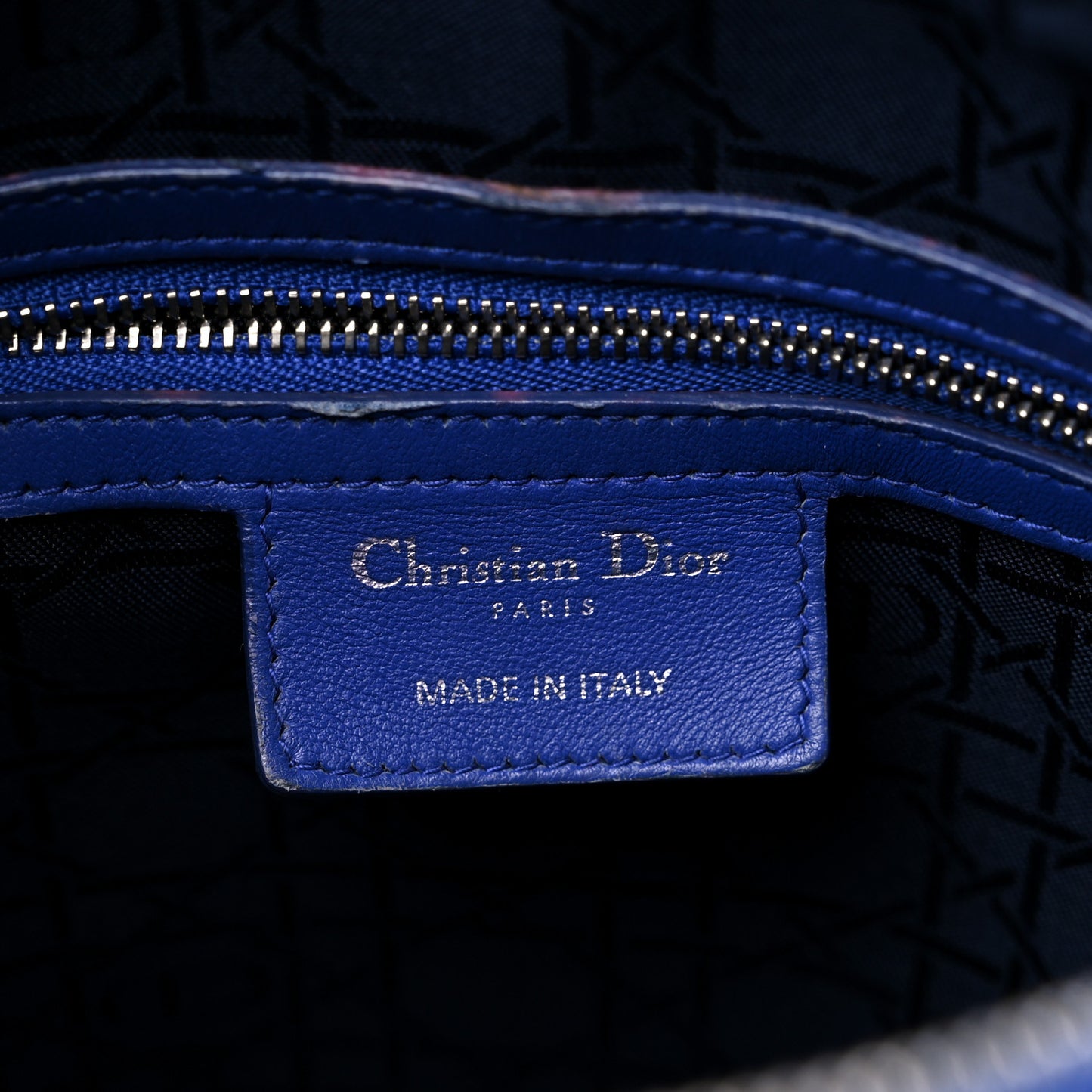 Lambskin Cannage Large Lady Dior Blue