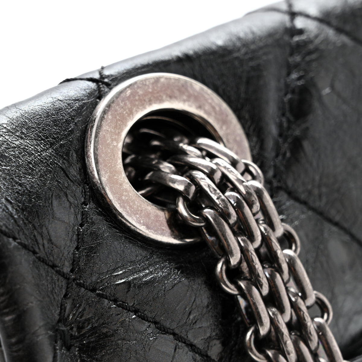 Chanel Metallic Aged Calfskin Quilted 2.55 Reissue 228 Flap Black 14 of 14