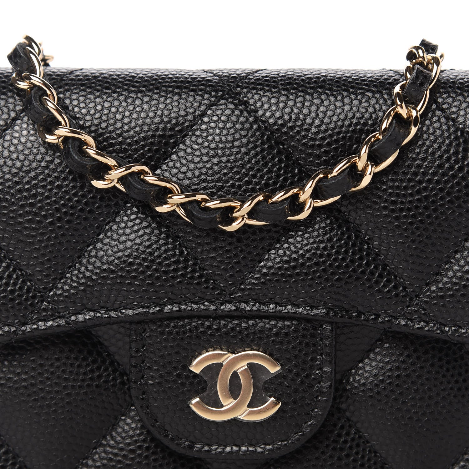 Chanel Caviar Quilted Flap Card Holder On Chain Black 10 of 11