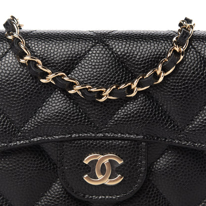 Chanel Caviar Quilted Flap Card Holder On Chain Black 10 of 11