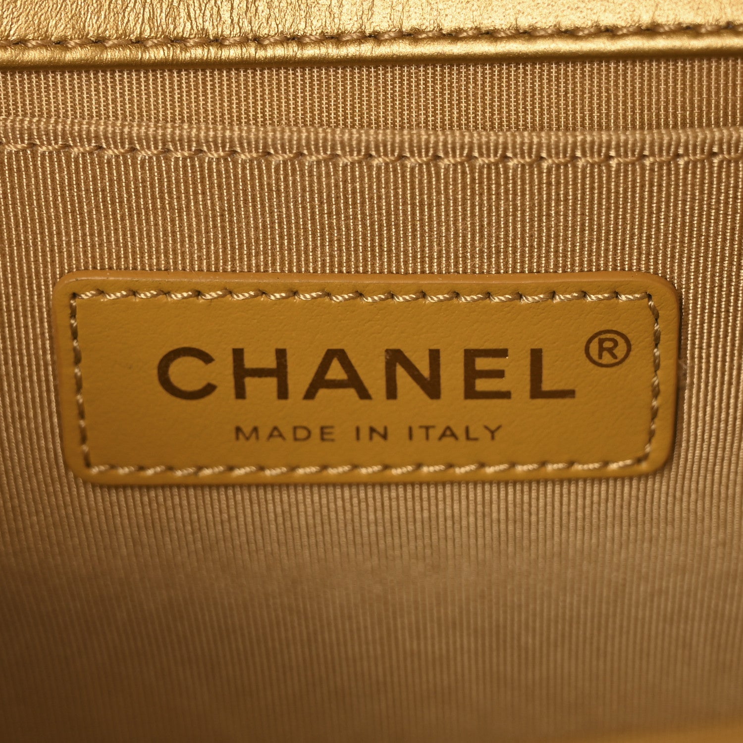 Chanel Metallic Calfskin Crocodile Embossed Graffiti Medium Cocodile Boy Flap Gold 6 of 10