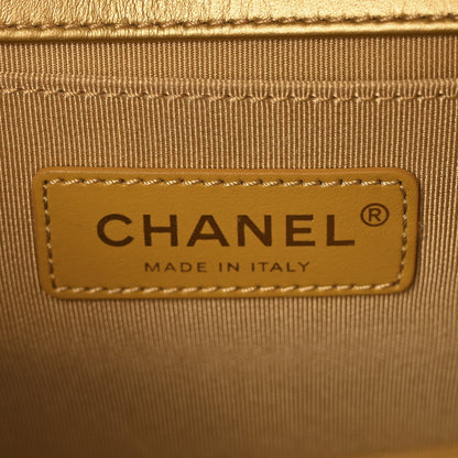 Chanel Metallic Calfskin Crocodile Embossed Graffiti Medium Cocodile Boy Flap Gold 6 of 10