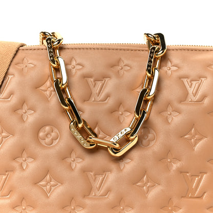 Louis Vuitton Lambskin Embossed Monogram Coussin PM Camel 10 of 12