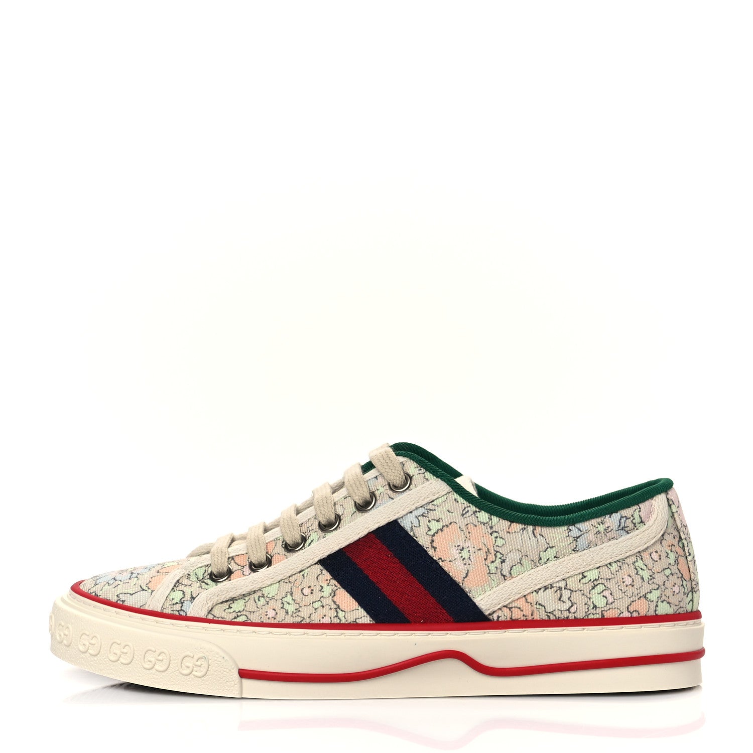 Gucci X LIBERTY OF LONDON Canvas Web Tracy Print Womens 1977 Tennis Sneakers 36.5 Mint Peach Mystic White 1 of 8