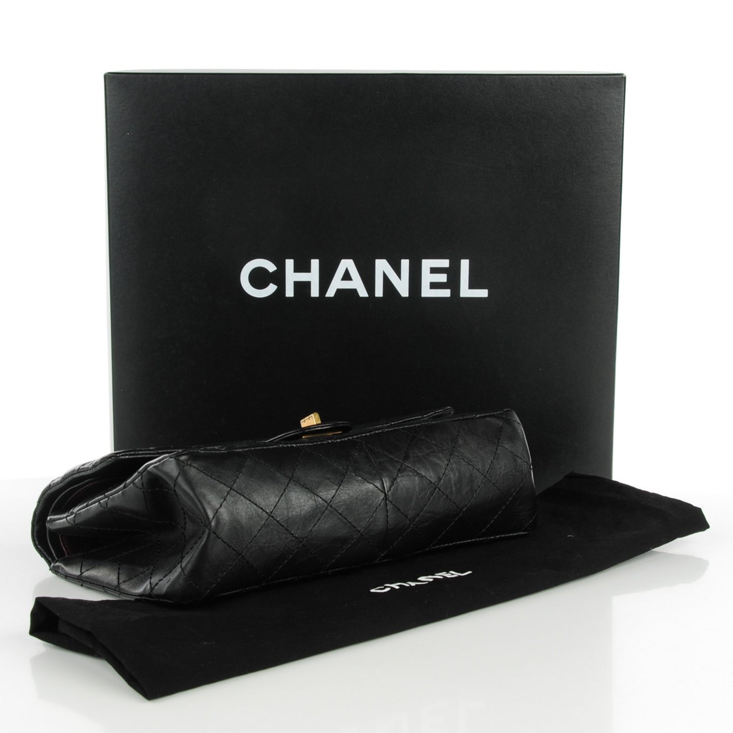 Aged Calfskin Quilted 2.55 Reissue 226 Flap Black