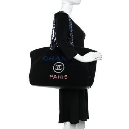 Chanel Shearling Large Deauville Tote Black 2 of 10