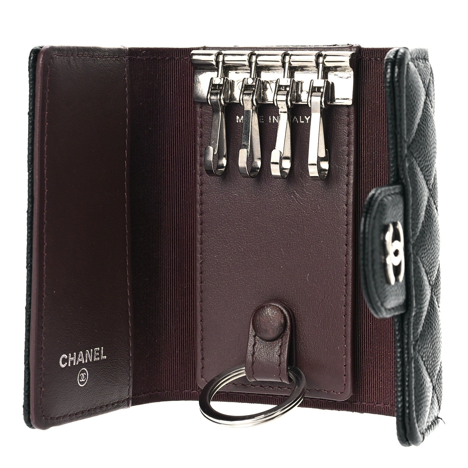Chanel Caviar Quilted Classic 4 Key Holder Wallet Black 6 of 11