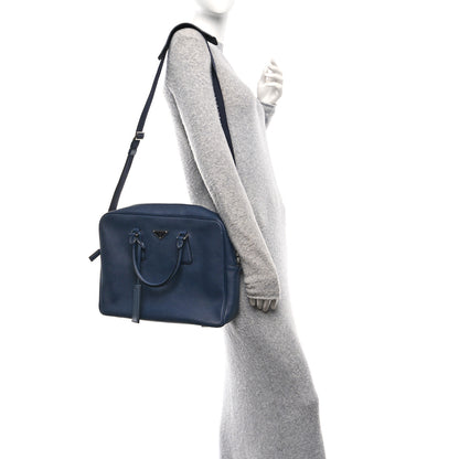 Prada Saffiano Travel Briefcase Bluette 2 of 10
