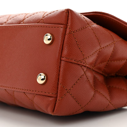 Chanel Caviar Quilted Mini Coco Handle Flap Dark Orange 10 of 12